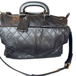 CHANEL Black Quilted Leather weekend bag, travel bag, 48h bag